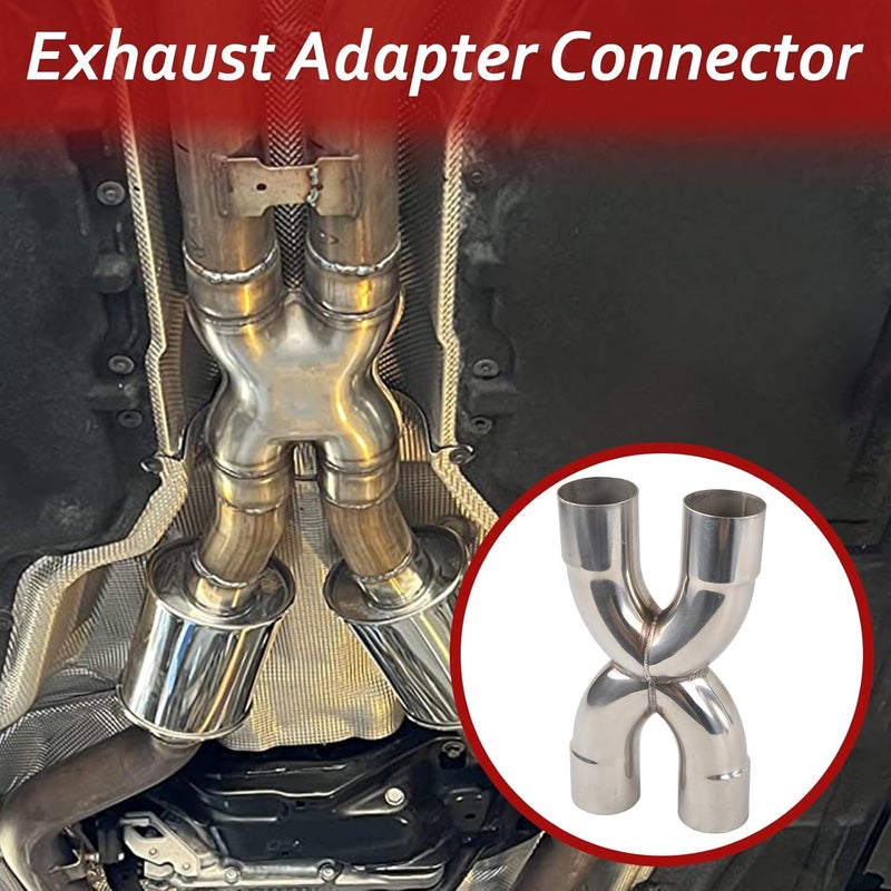 BIGREAT Exhaust Tip X Pipe 2.5'' Inch Inlet/Outlet Diameter, 12'' Inch Overall Length,Muffler Tip, Crossover X Pipe Polished Stainless Steel Weld On - Image 5